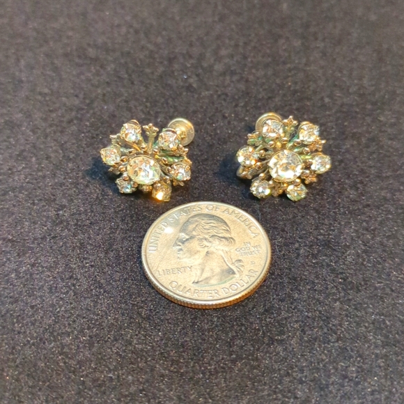 il_fullxfull.  Antique Screw Back Silver Plated Earrings made in the early 1900s-1950s